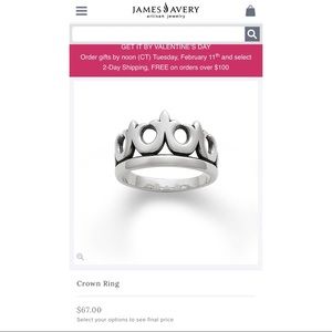James Avery Crown Ring